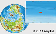 Physical Location Map of the area around 84° 24' 32" N, 82° 31' 30" E