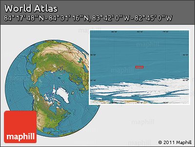 Satellite Location Map of the Area around 84° 24' 32" N, 83° 13' 29" W