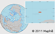 Gray Location Map of the area around 84° 24' 32" N, 91° 1' 30" E