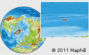 Physical Location Map of the area around 84° 48' 28" N, 13° 40' 30" E