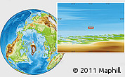 Physical Location Map of the area around 84° 48' 28" N, 43° 16' 29" W