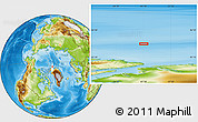 Physical Location Map of the area around 84° 48' 28" N, 61° 7' 30" W