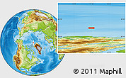 Physical Location Map of the area around 84° 48' 28" N, 72° 10' 30" W