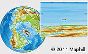 Physical Location Map of the area around 84° 48' 28" N, 76° 25' 30" W