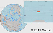 Gray Location Map of the area around 84° 48' 28" N, 94° 25' 30" E, hill shading
