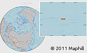Gray Location Map of the area around 85° 0' 19" N, 102° 55' 30" E, hill shading