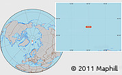 Gray Location Map of the area around 85° 0' 19" N, 16° 13' 30" E