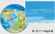 Physical Location Map of the area around 85° 0' 19" N, 16° 13' 30" E