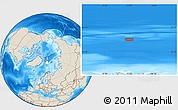 Shaded Relief Location Map of the area around 85° 0' 19" N, 21° 19' 30" E