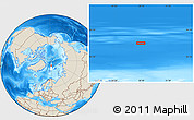 Shaded Relief Location Map of the area around 85° 0' 19" N, 28° 7' 30" E