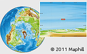 Physical Location Map of the area around 85° 0' 19" N, 55° 10' 29" W