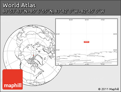Blank Location Map of the Area around 85° 0' 19" N, 83° 13' 29" W