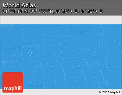 Physical 3D Map of the Area around 85° 0' 19" N, 84° 13' 29" E