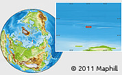 Physical Location Map of the area around 85° 0' 19" N, 92° 43' 29" E