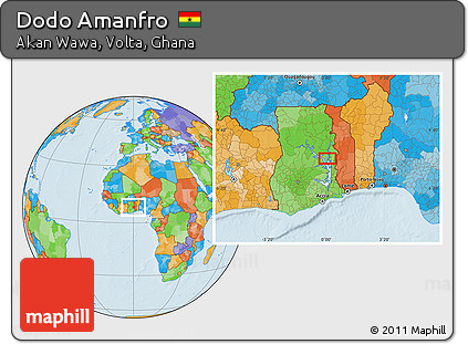 Political Location Map of Dodo Amanfro