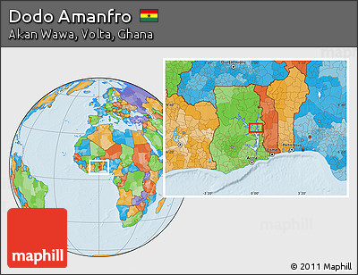 Political Location Map of Dodo Amanfro