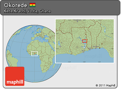 Savanna Style Location Map of Okorede