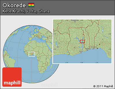 Savanna Style Location Map of Okorede