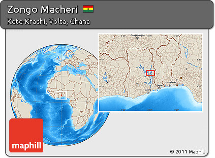 Shaded Relief Location Map of Zongo Macheri