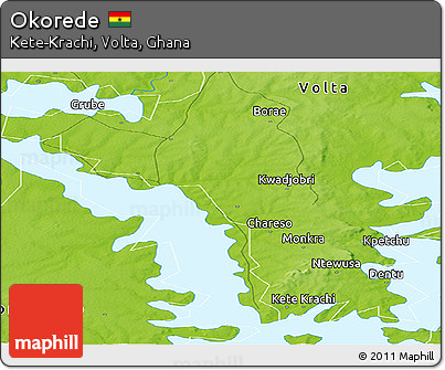 Physical Panoramic Map of Okorede