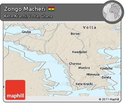 Shaded Relief Panoramic Map of Zongo Macheri