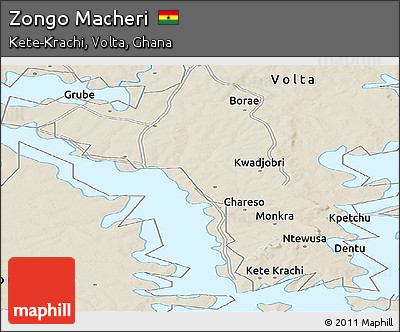 Shaded Relief Panoramic Map of Zongo Macheri