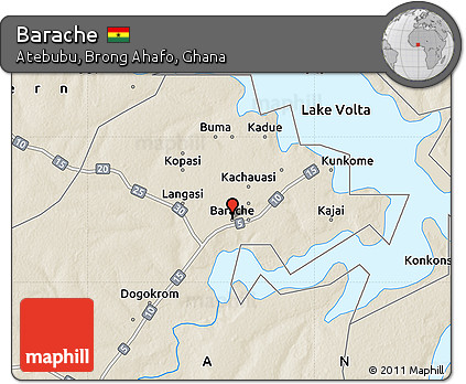 Shaded Relief Map of Barache