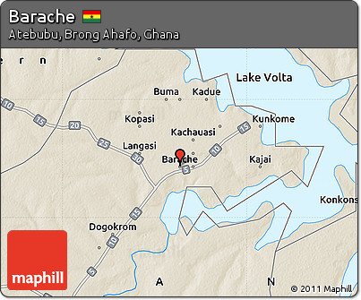 Shaded Relief Map of Barache