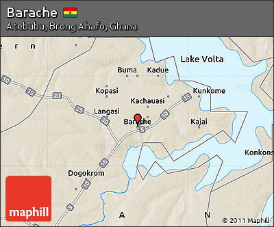 Shaded Relief Map of Barache