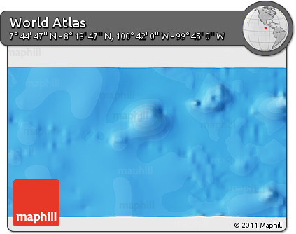 Political 3D Map of the Area around 8° 2' 17" N, 100° 13' 29" W