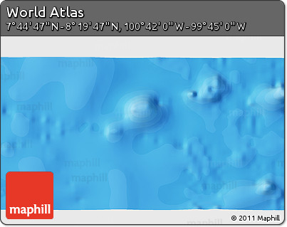 Political 3D Map of the Area around 8° 2' 17" N, 100° 13' 29" W