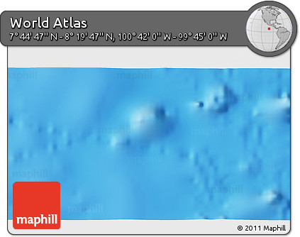 Shaded Relief 3D Map of the Area around 8° 2' 17" N, 100° 13' 29" W