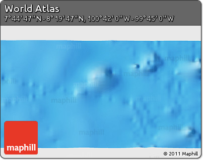 Shaded Relief 3D Map of the Area around 8° 2' 17" N, 100° 13' 29" W