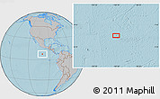 Gray Location Map of the area around 8° 2' 17" N, 100° 13' 29" W, hill shading