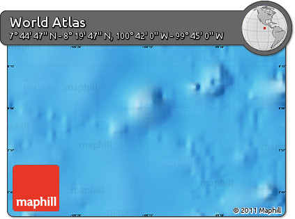 Physical Map of the Area around 8° 2' 17" N, 100° 13' 29" W