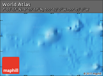 Physical Map of the Area around 8° 2' 17" N, 100° 13' 29" W