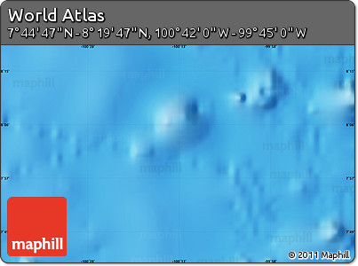 Physical Map of the Area around 8° 2' 17" N, 100° 13' 29" W