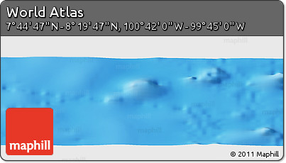 Shaded Relief Panoramic Map of the Area around 8° 2' 17" N, 100° 13' 29" W