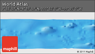 Shaded Relief Panoramic Map of the Area around 8° 2' 17" N, 100° 13' 29" W