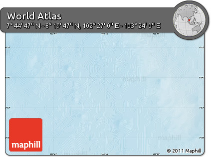 Physical Map of the Area around 8° 2' 17" N, 102° 55' 30" E
