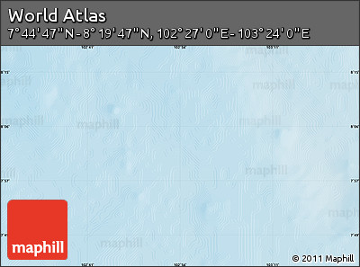 Physical Map of the Area around 8° 2' 17" N, 102° 55' 30" E