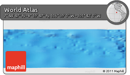 Shaded Relief Panoramic Map of the Area around 8° 2' 17" N, 106° 10' 30" W