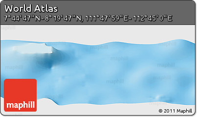 Physical Panoramic Map of the Area around 8° 2' 17" N, 112° 16' 30" E