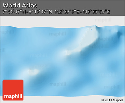 Physical 3D Map of the Area around 8° 2' 17" N, 113° 7' 30" E