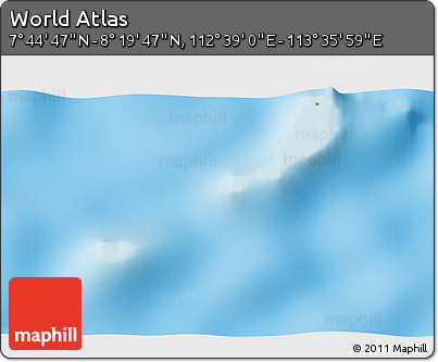 Physical 3D Map of the Area around 8° 2' 17" N, 113° 7' 30" E
