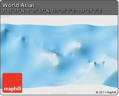 Physical 3D Map of the Area around 8° 2' 17" N, 113° 58' 29" E