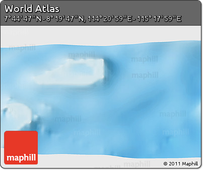 Physical 3D Map of the Area around 8° 2' 17" N, 114° 49' 29" E