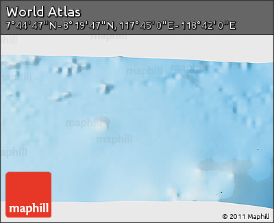 Physical 3D Map of the Area around 8° 2' 17" N, 118° 13' 29" E