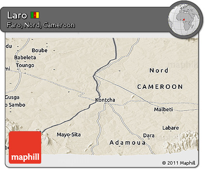 Shaded Relief Panoramic Map of Laro