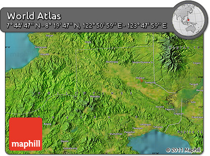 Satellite Map of the Area around 8° 2' 17" N, 123° 19' 29" E